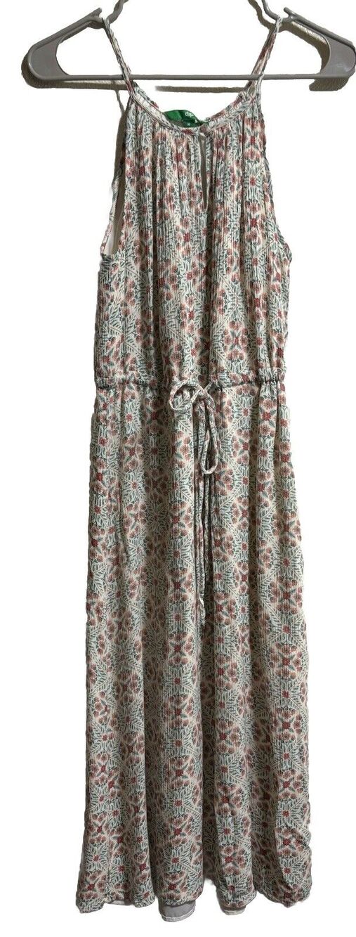 Halter Maxi Dress Lined Viscose Cottagecore Prairie Boho Resort Women’s Size M